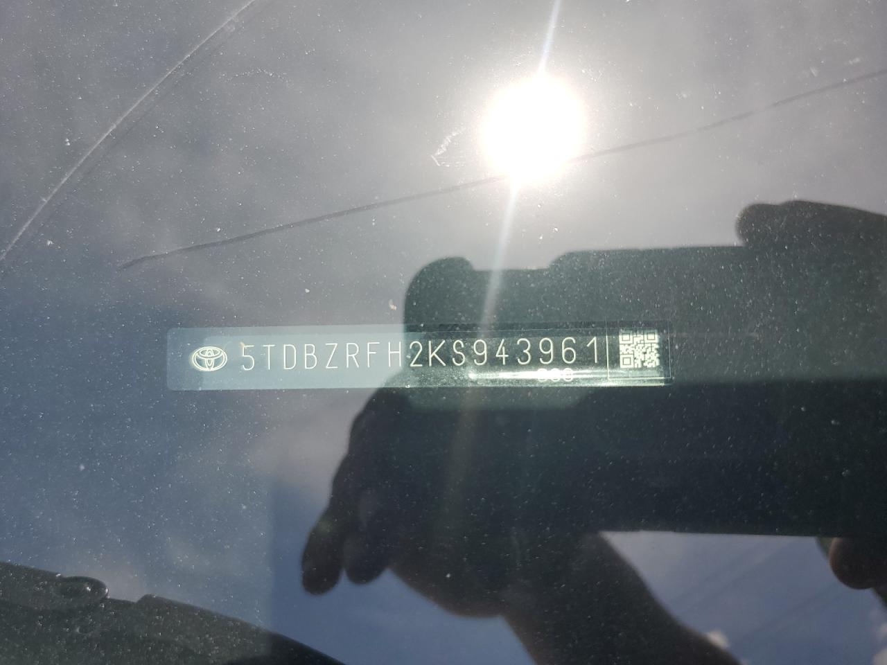 2019 Toyota Highlander Le VIN: 5TDBZRFH2KS943961 Lot: 62535695