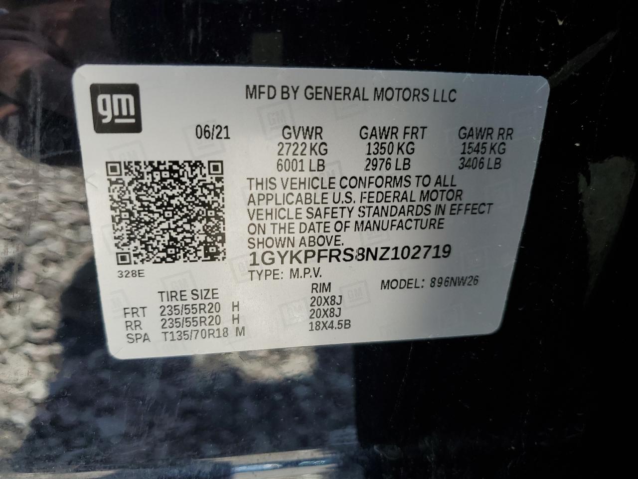 2022 Cadillac Xt6 Platinum Premium Luxury VIN: 1GYKPFRS8NZ102719 Lot: 65444735