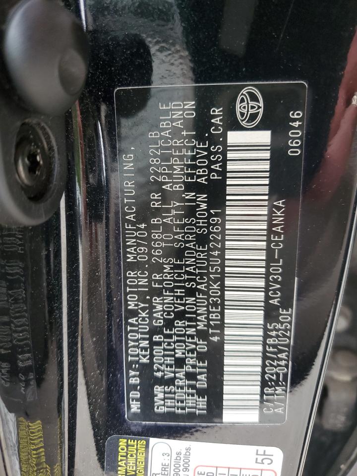 2005 Toyota Camry Le VIN: 4T1BE30K15U422691 Lot: 64306365