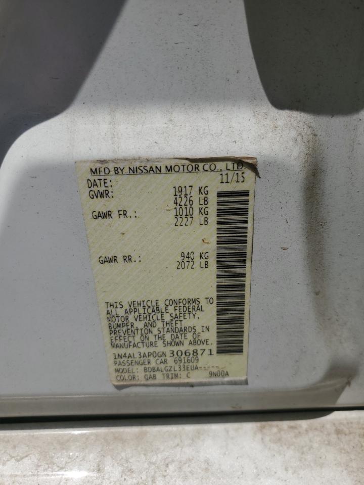 2016 Nissan Altima 2.5 VIN: 1N4AL3AP0GN306871 Lot: 64684985