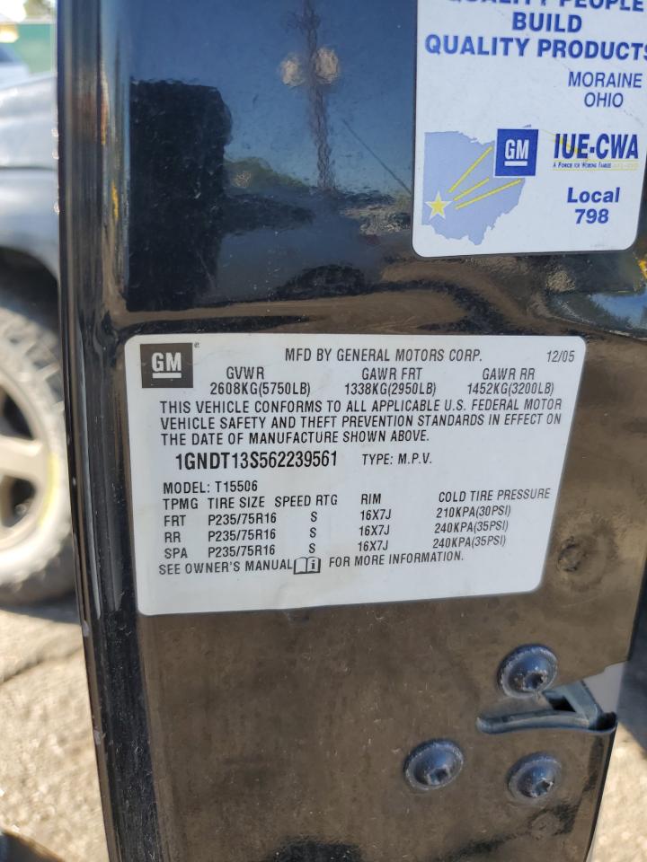 2006 Chevrolet Trailblazer Ls VIN: 1GNDT13S562239561 Lot: 63678315
