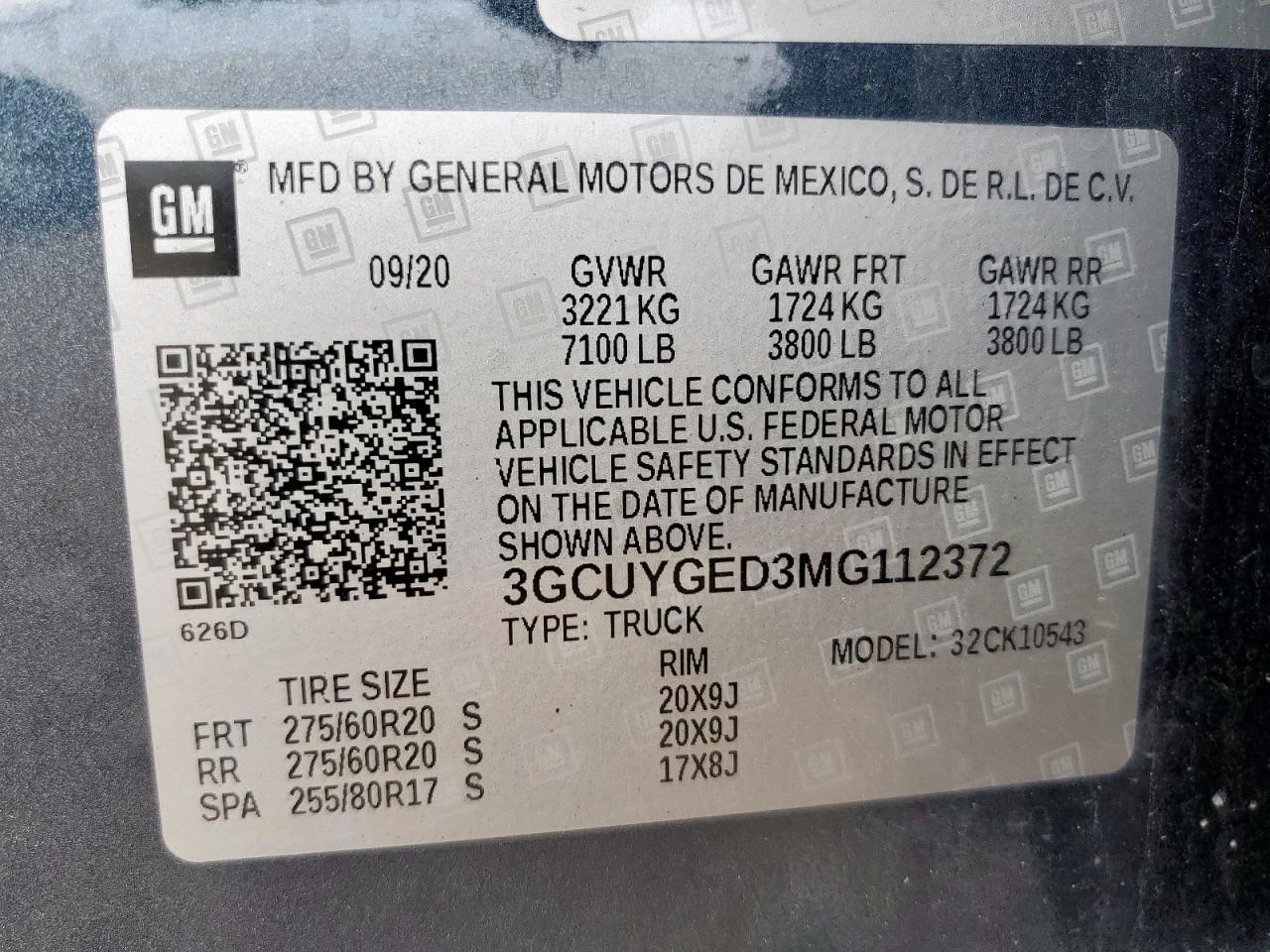 2021 Chevrolet Silverado K1500 Ltz VIN: 3GCUYGED3MG112372 Lot: 64260355