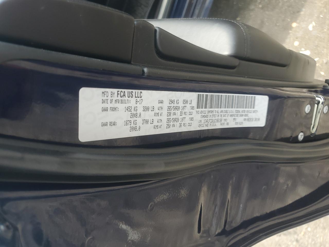 2018 Jeep Grand Cherokee Overland VIN: 1C4RJFCG0JC166180 Lot: 65322775