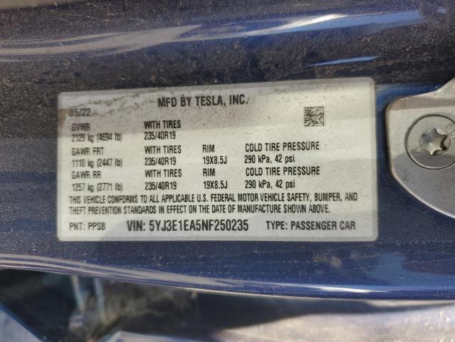 2022 TESLA MODEL 3   