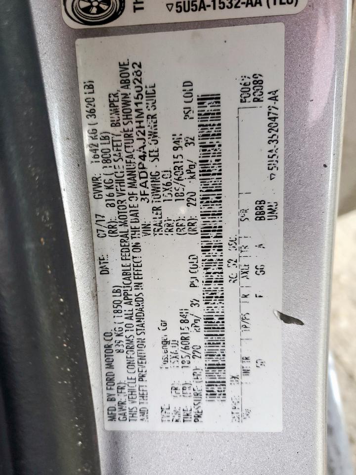 2017 Ford Fiesta S VIN: 3FADP4AJ2HM150282 Lot: 66886695