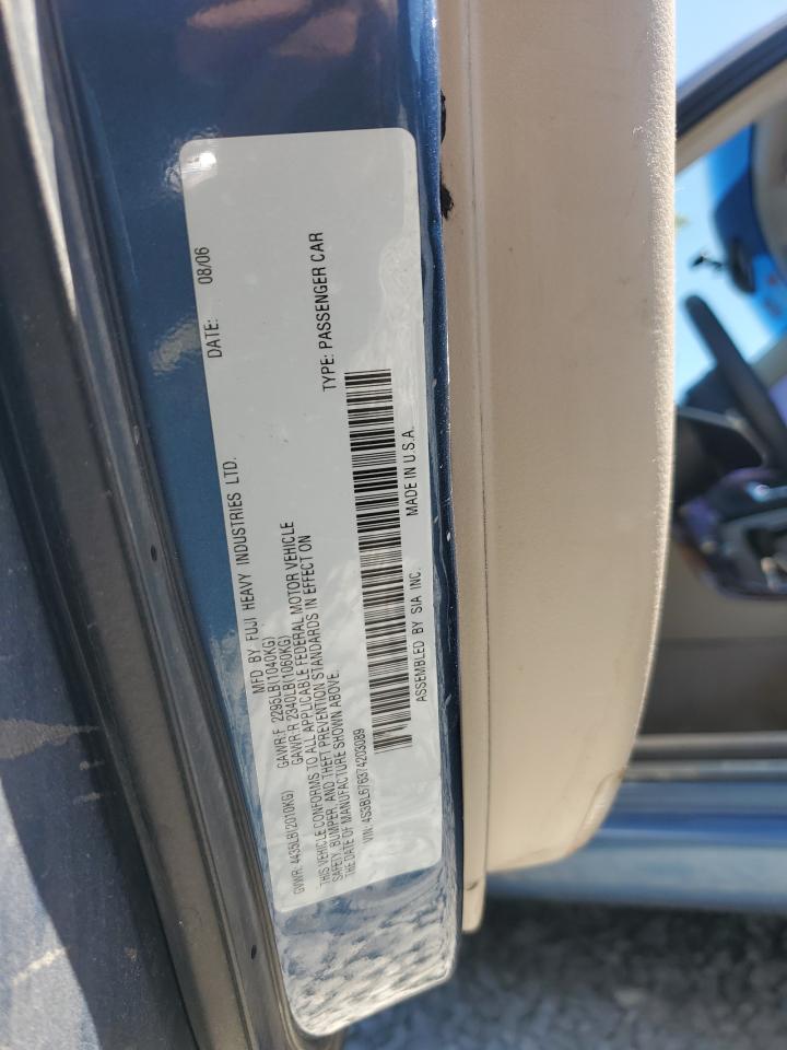 2007 Subaru Legacy Gt Limited VIN: 4S3BL676374203089 Lot: 64490035