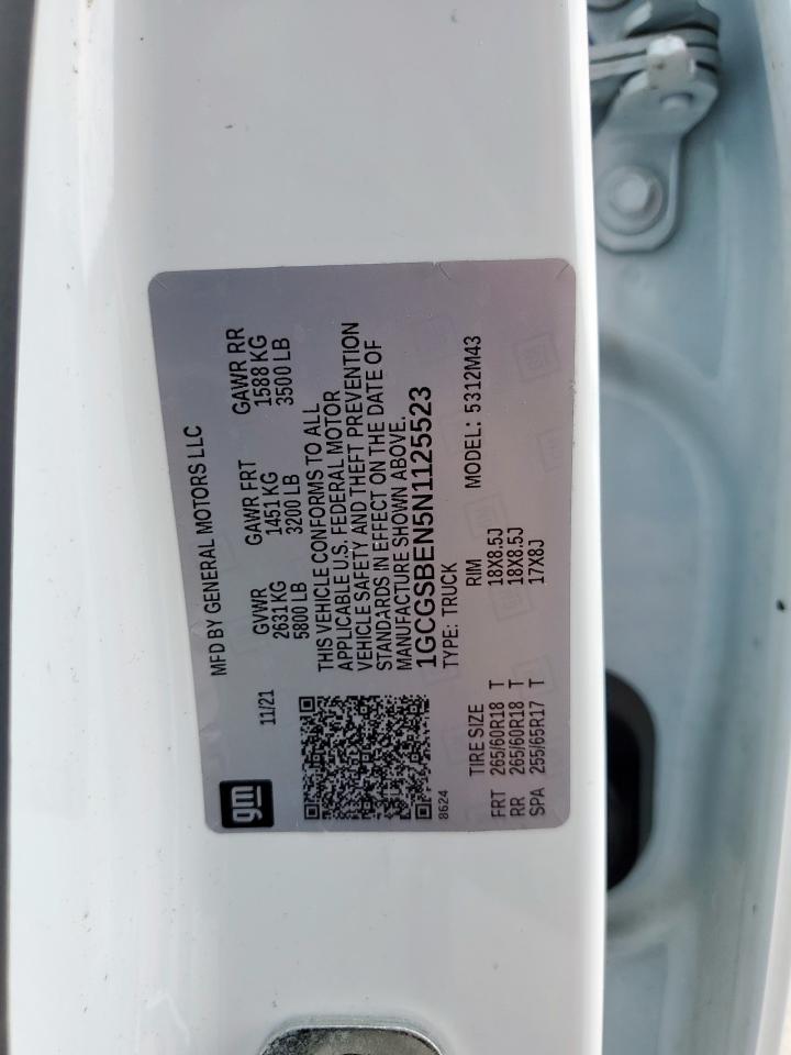 2022 Chevrolet Colorado VIN: 1GCGSBEN5N1125523 Lot: 65755525