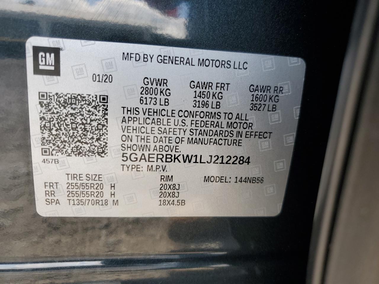 2020 Buick Enclave Essence VIN: 5GAERBKW1LJ212284 Lot: 62848315