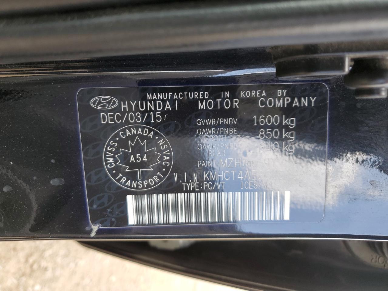 2016 Hyundai Accent Se VIN: KMHCT4AE3GU070869 Lot: 63867935