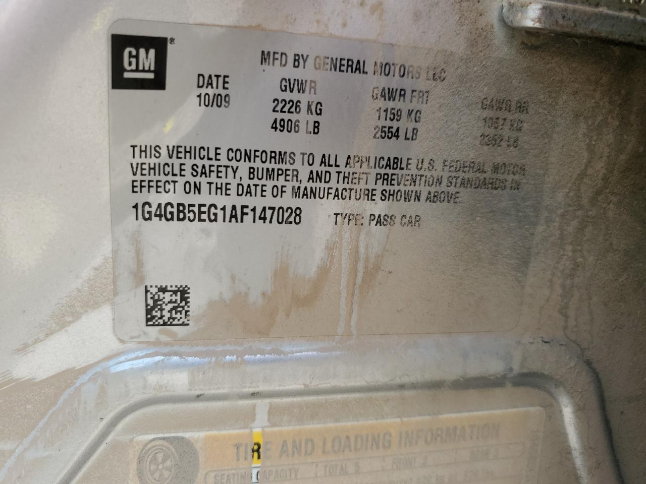 2010 Buick Lacrosse Cx VIN: 1G4GB5EG1AF147028 Lot: 64609035