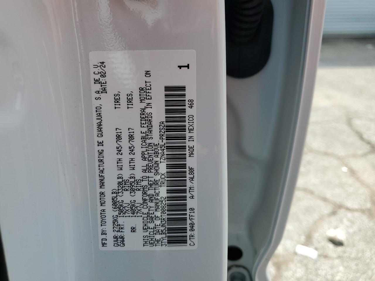 2024 Toyota Tacoma Double Cab VIN: 3TYLB5JN3RT008252 Lot: 64855965