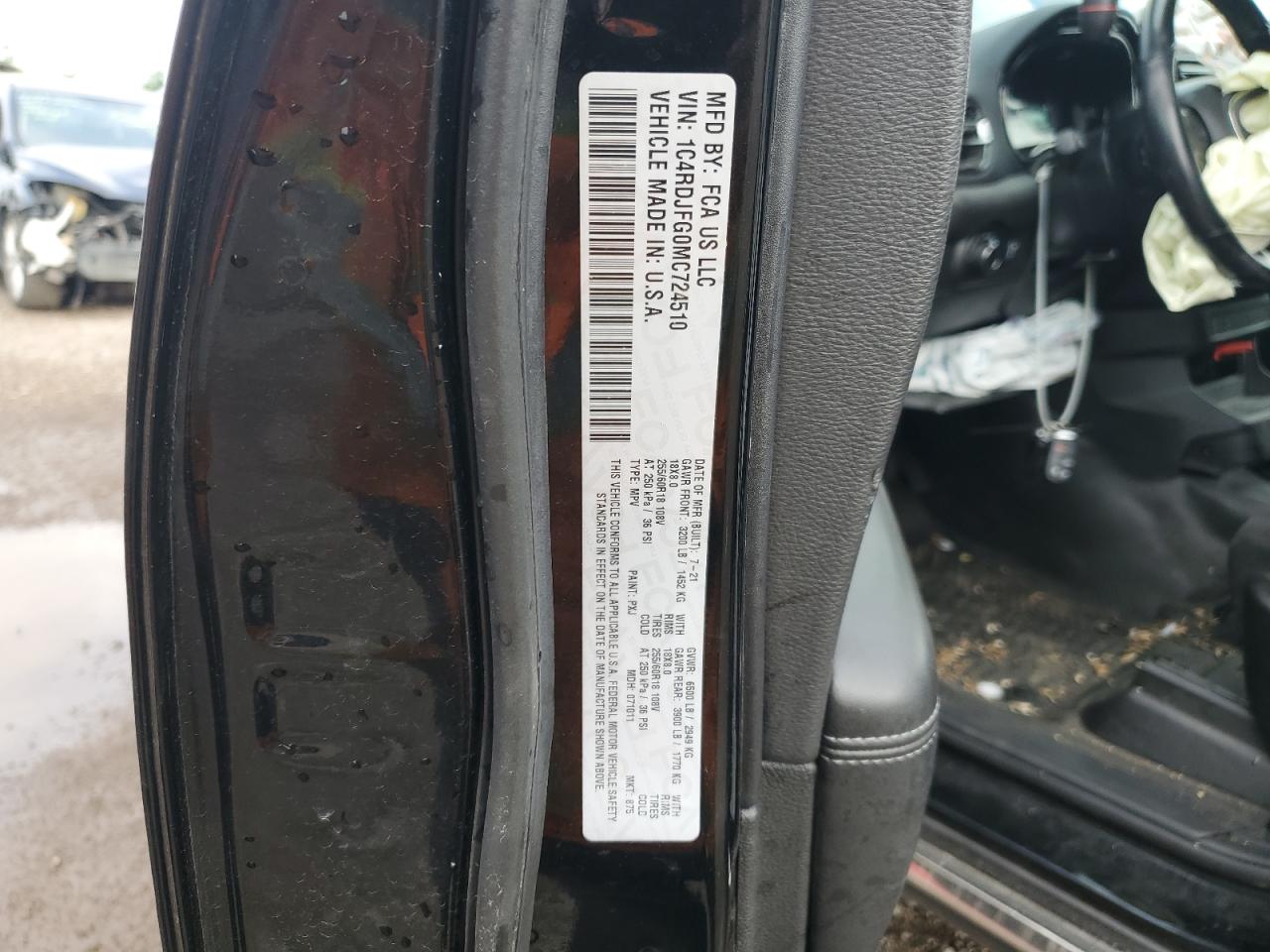 2021 Dodge Durango Pursuit VIN: 1C4RDJFG0MC724510 Lot: 64183295