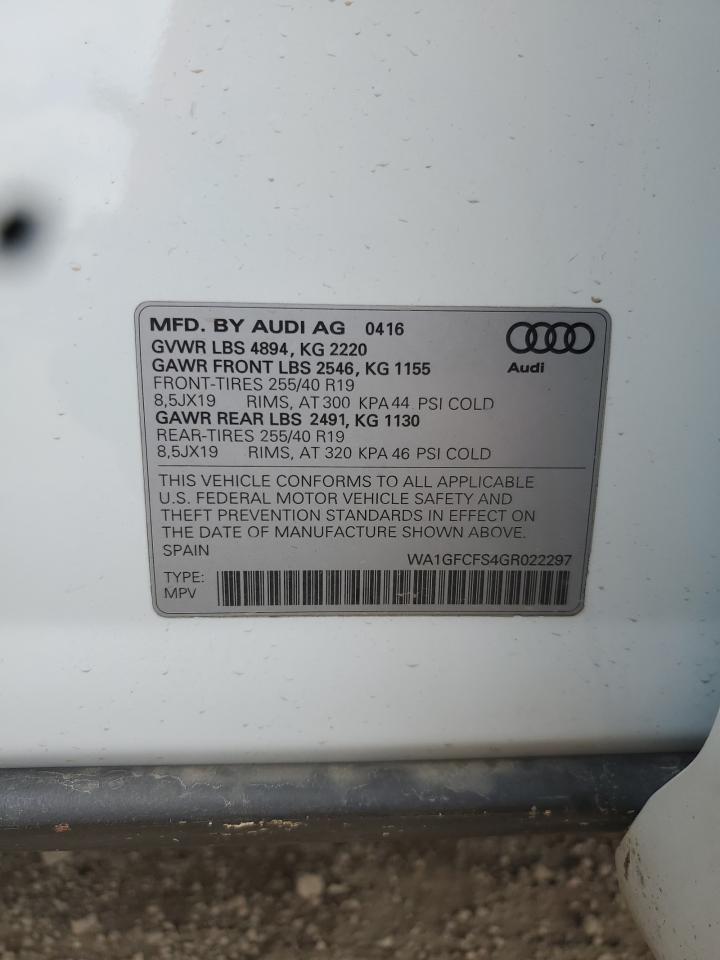 2016 Audi Q3 Prestige VIN: WA1GFCFS4GR022297 Lot: 62832955