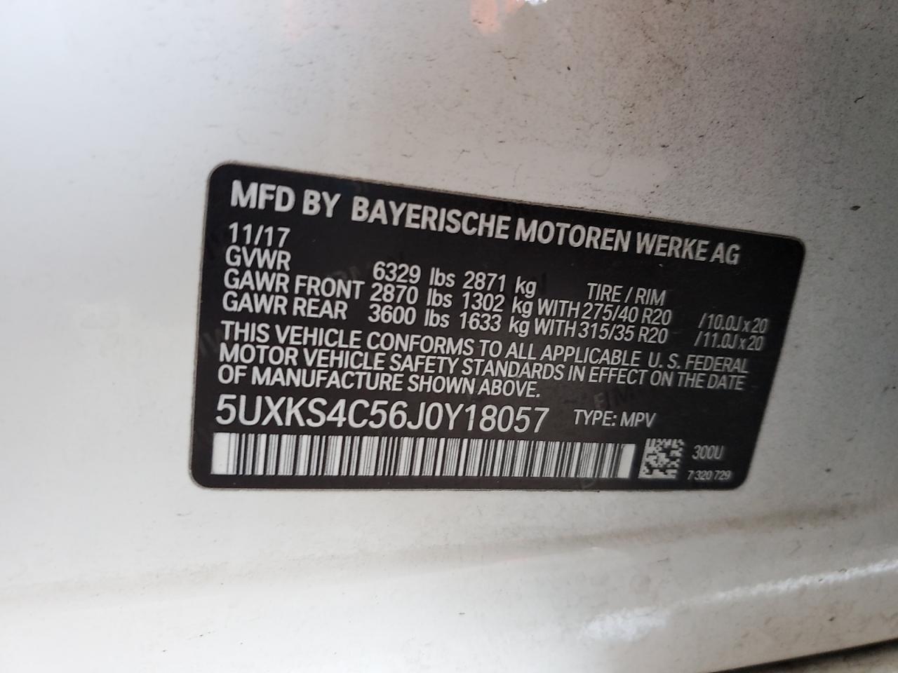 2018 BMW X5 xDrive35D VIN: 5UXKS4C56J0Y18057 Lot: 64855405