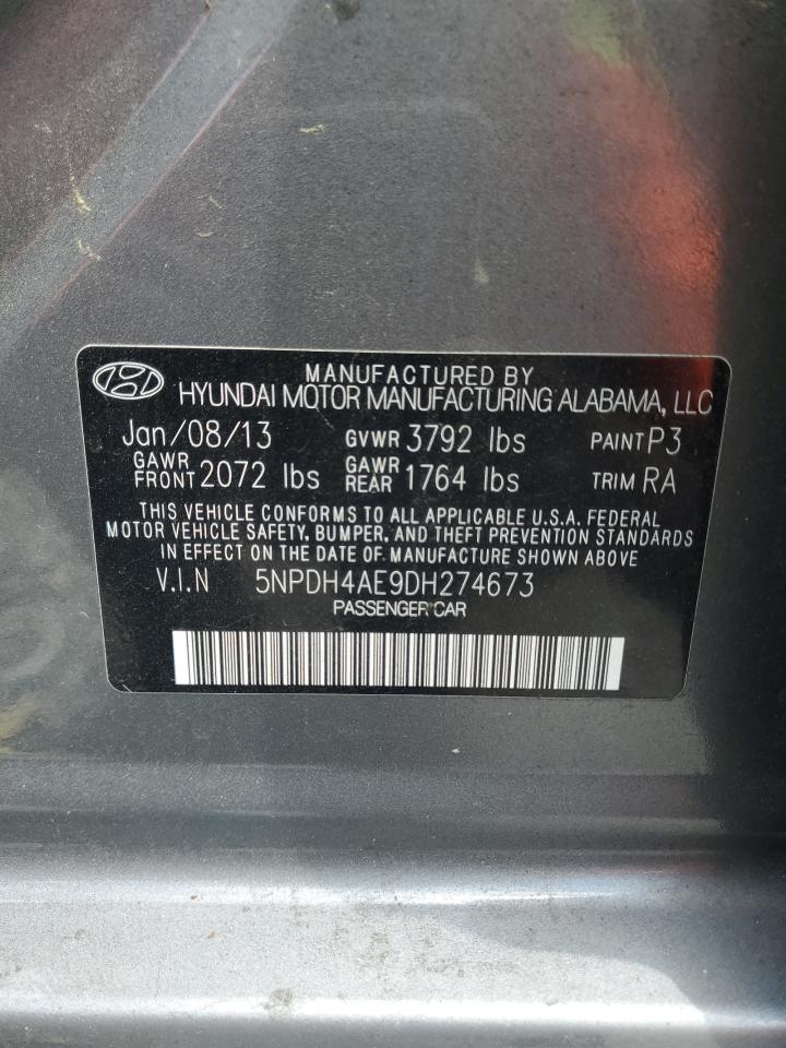 2013 Hyundai Elantra Gls VIN: 5NPDH4AE9DH274673 Lot: 64717745