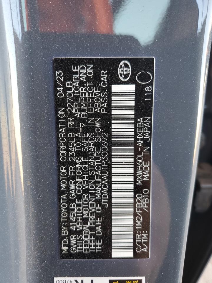 2023 Toyota Prius Le VIN: JTDACAAU1P3006921 Lot: 65545725