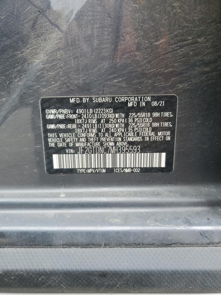 2021 Subaru Crosstrek Limited VIN: JF2GTDNC7MH395593 Lot: 62711585