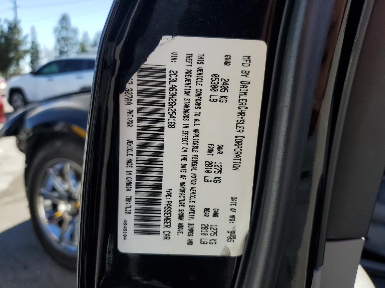 2006 Chrysler 300C VIN: 2C3LA63H26H254168 Lot: 64331785