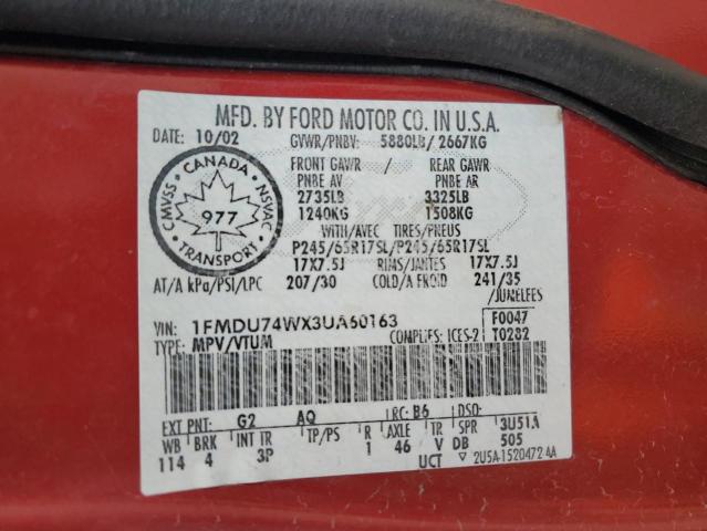 2003 FORD EXPLORER EDDIE BAUER  