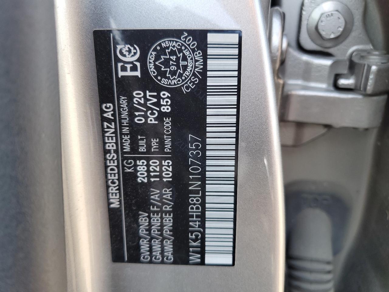 2020 Mercedes-Benz Cla 250 4Matic VIN: W1K5J4HB8LN107357 Lot: 65136665