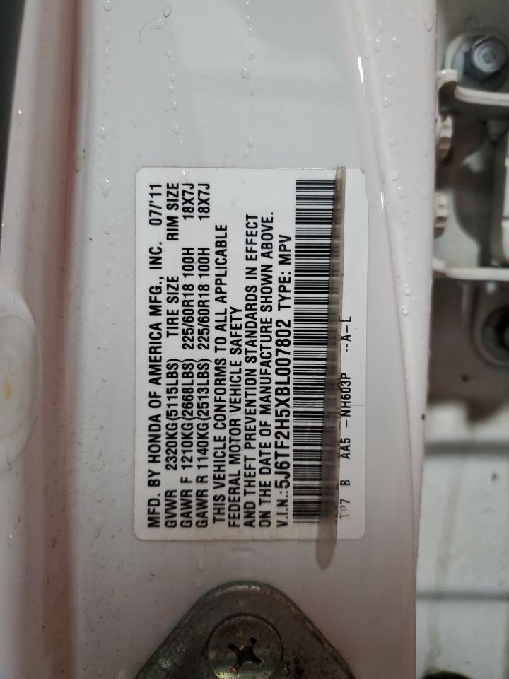 2011 Honda Accord Crosstour Exl VIN: 5J6TF2H5XBL007802 Lot: 66464335