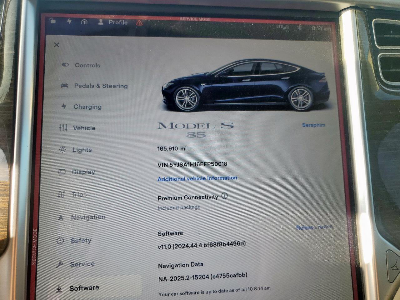 2014 Tesla Model S VIN: 5YJSA1H16EFP50018 Lot: 64372605