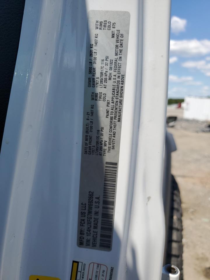 2021 Jeep Wrangler Unlimited Rubicon VIN: 1C4HJXFG7MW692662 Lot: 65895915