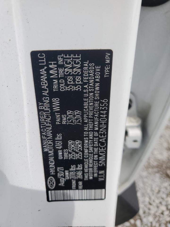 2022 Hyundai Tucson Limited VIN: 5NMJECAE3NH044356 Lot: 64102445