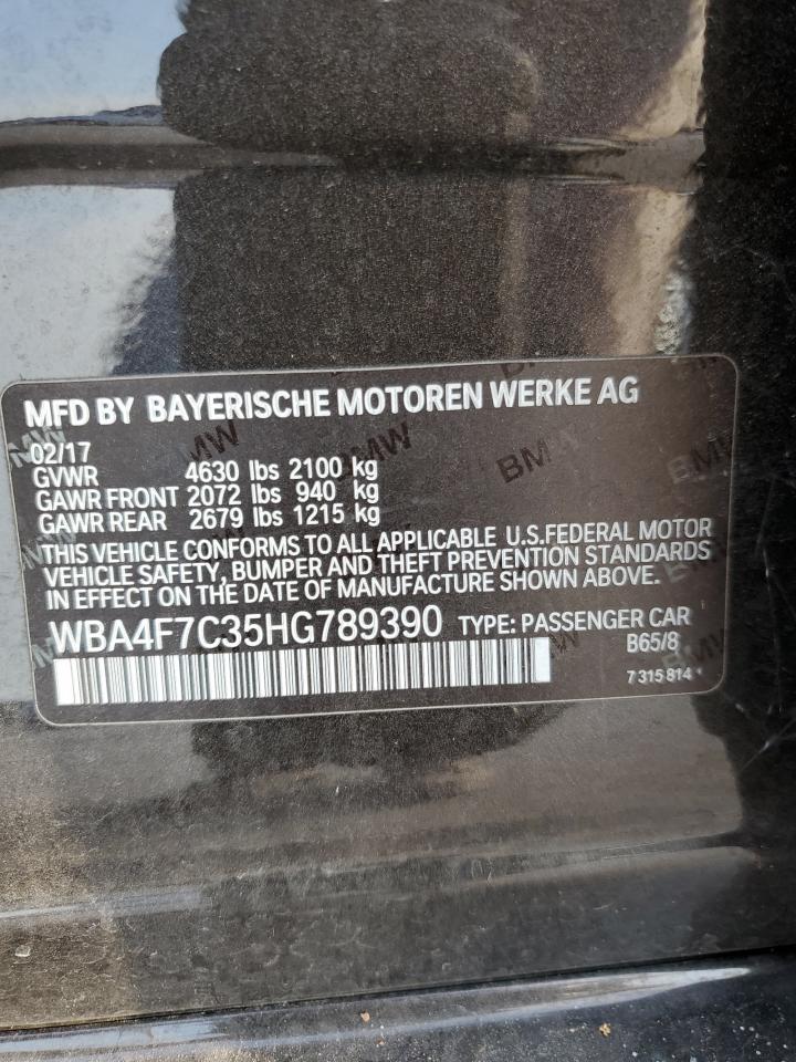 2017 BMW 430I Gran Coupe VIN: WBA4F7C35HG789390 Lot: 63390555