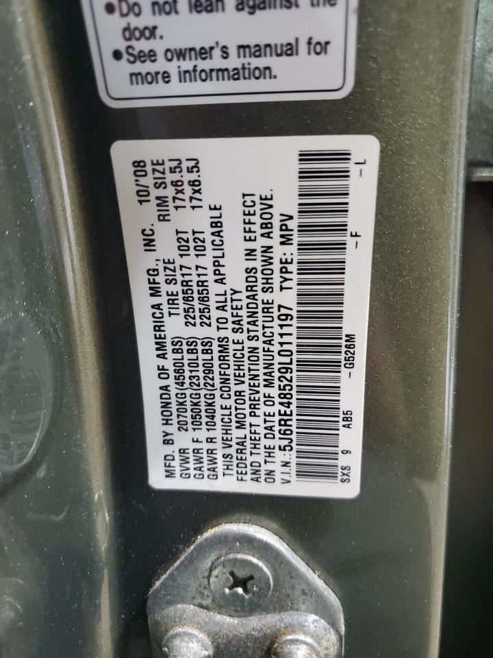 2009 Honda Cr-V Ex VIN: 5J6RE48529L011197 Lot: 65318215