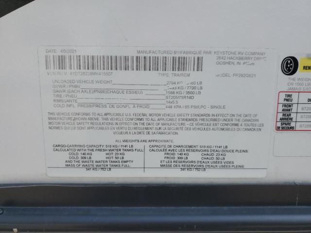 2021 KEYSTONE PASSPORT SL M-282 QB