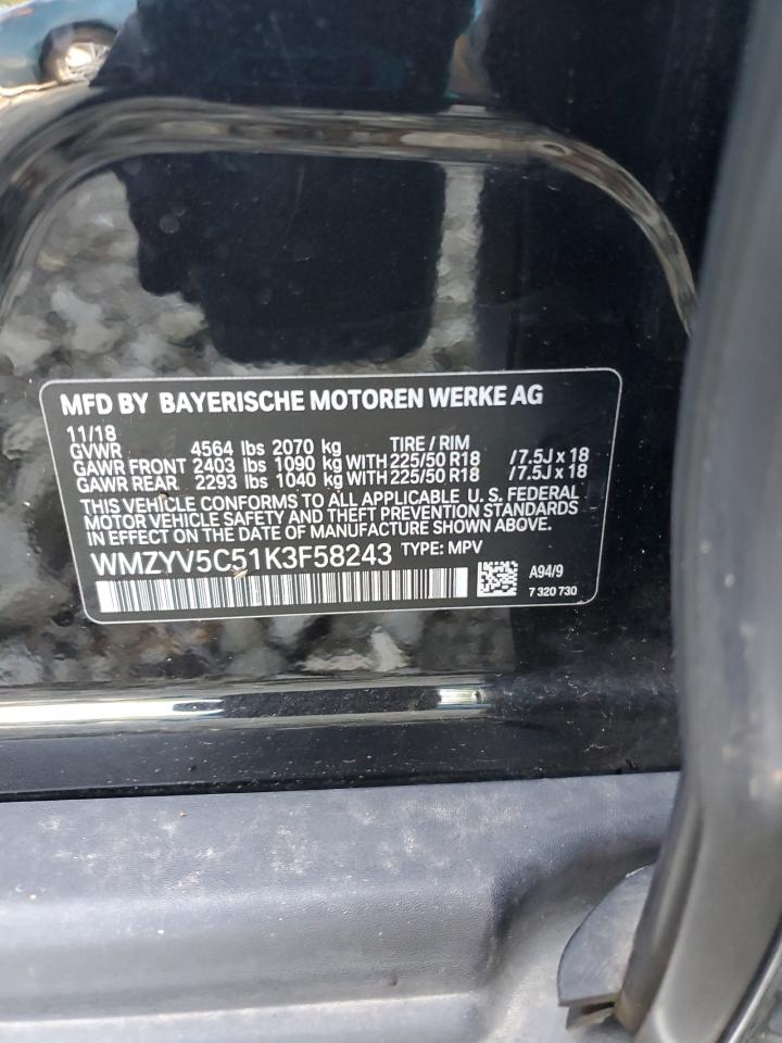 2019 Mini Cooper Countryman All4 VIN: WMZYV5C51K3F58243 Lot: 65226175