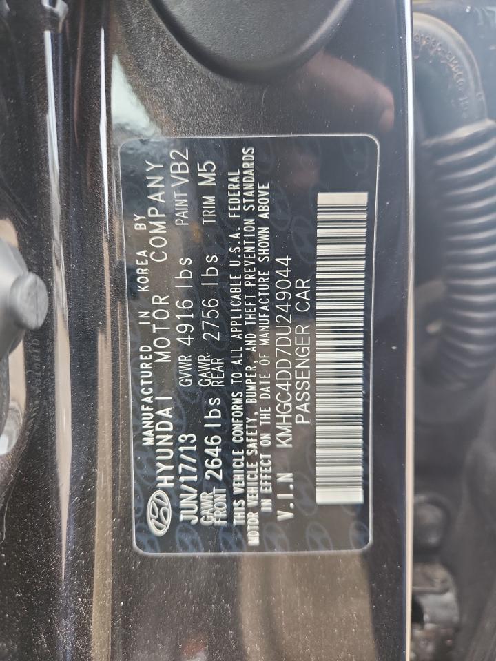 2013 Hyundai Genesis 3.8L VIN: KMHGC4DD7DU249044 Lot: 62940045
