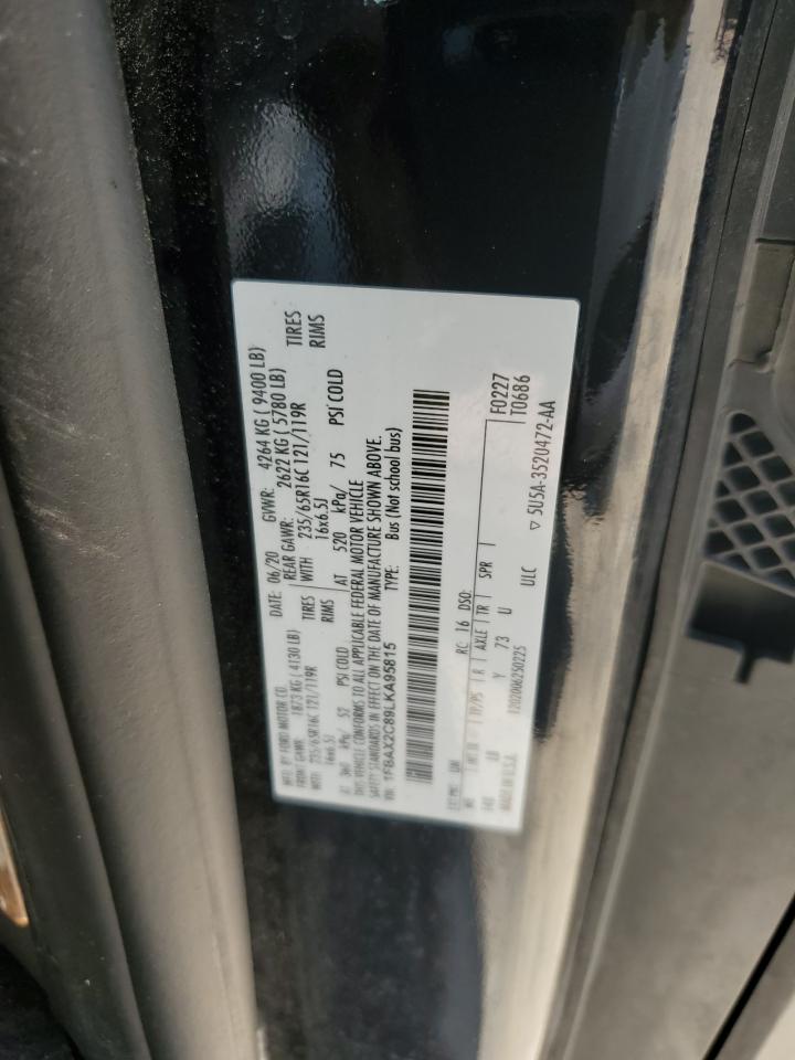 2020 Ford Transit T-350 VIN: 1FBAX2C89LKA95815 Lot: 65683815