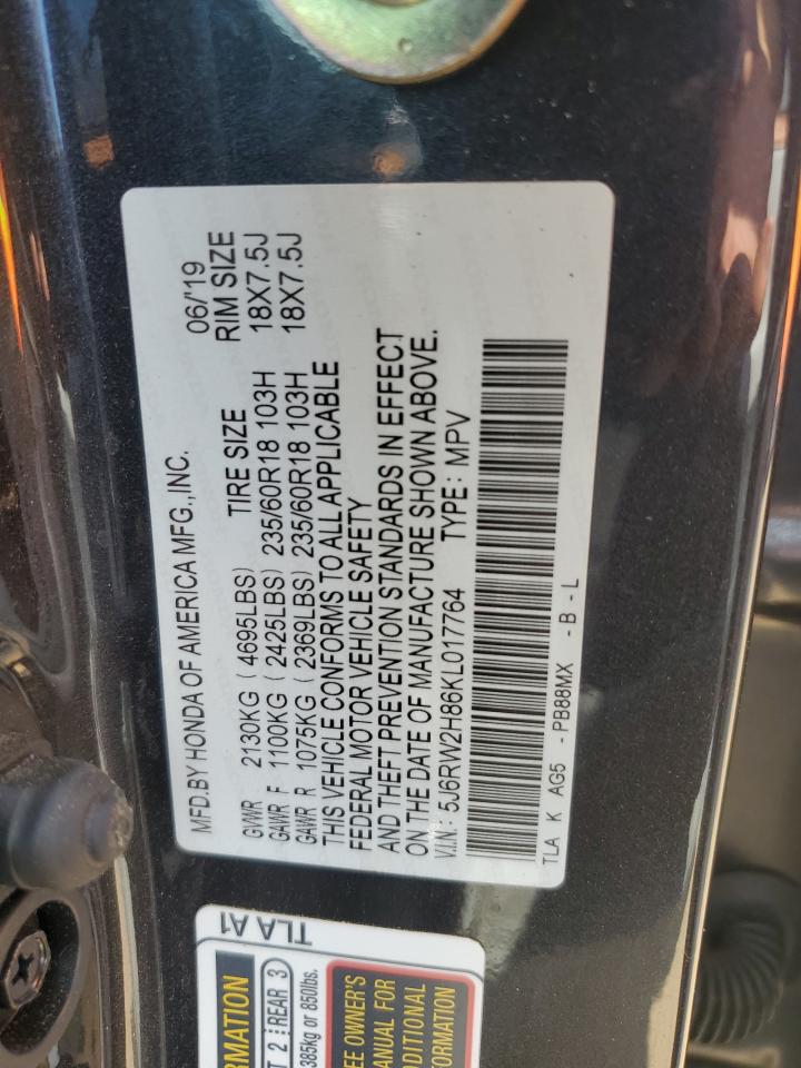 2019 Honda Cr-V Exl VIN: 5J6RW2H86KL017764 Lot: 63878995