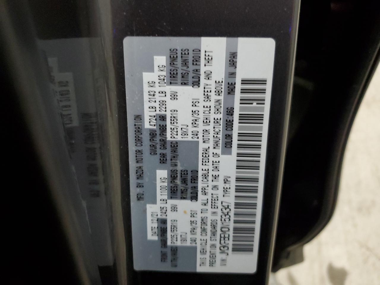 2022 Mazda Cx-5 Premium Plus VIN: JM3KFBEM0N1534347 Lot: 66329535