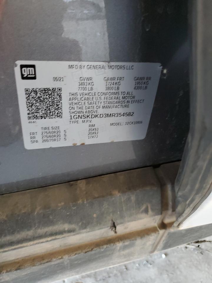 2021 Chevrolet Suburban K1500 Z71 VIN: 1GNSKDKD3MR354582 Lot: 65334745