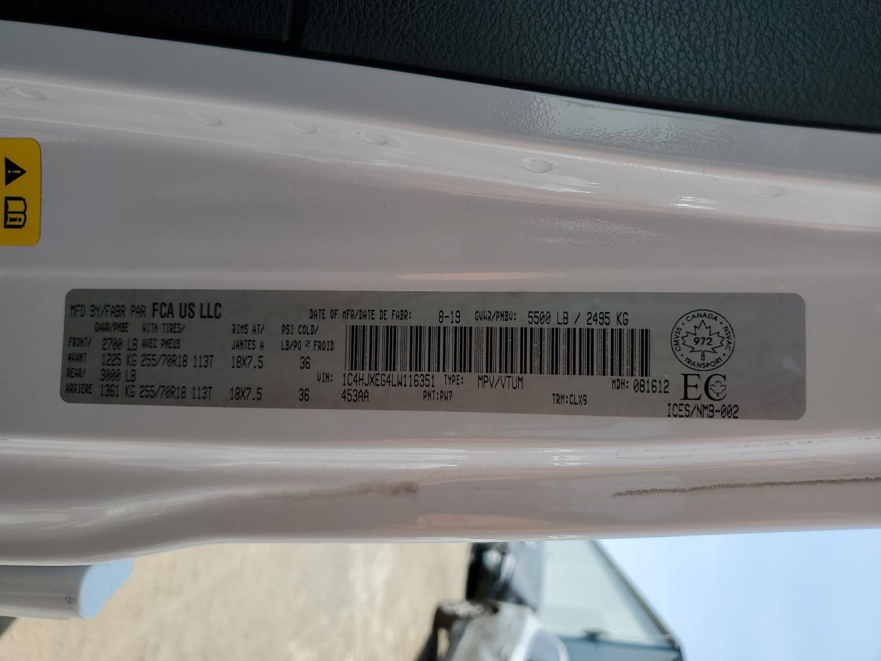 2020 Jeep Wrangler Unlimited Sahara VIN: 1C4HJXEG4LW116351 Lot: 65168995