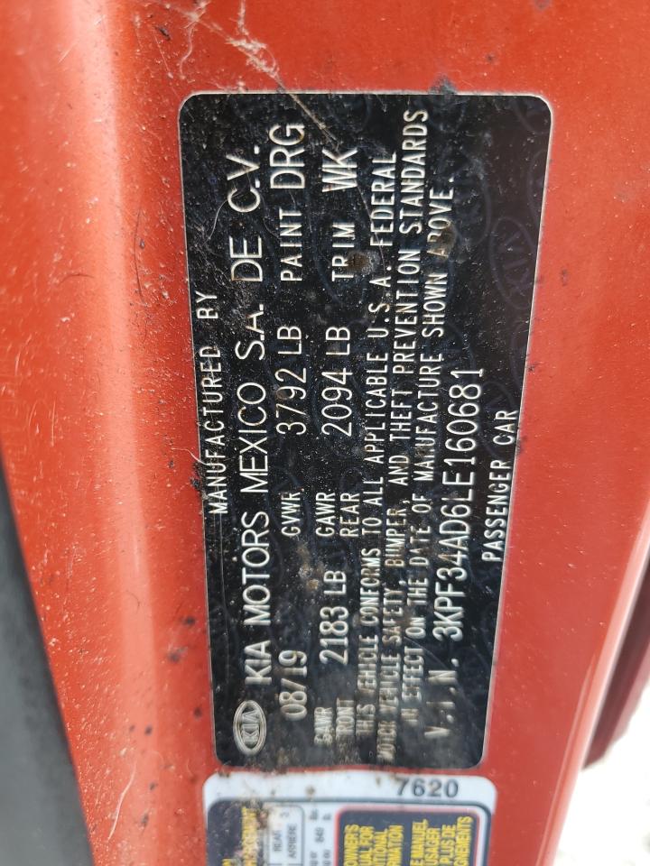 2020 Kia Forte Gt Line VIN: 3KPF34AD6LE160681 Lot: 65329045