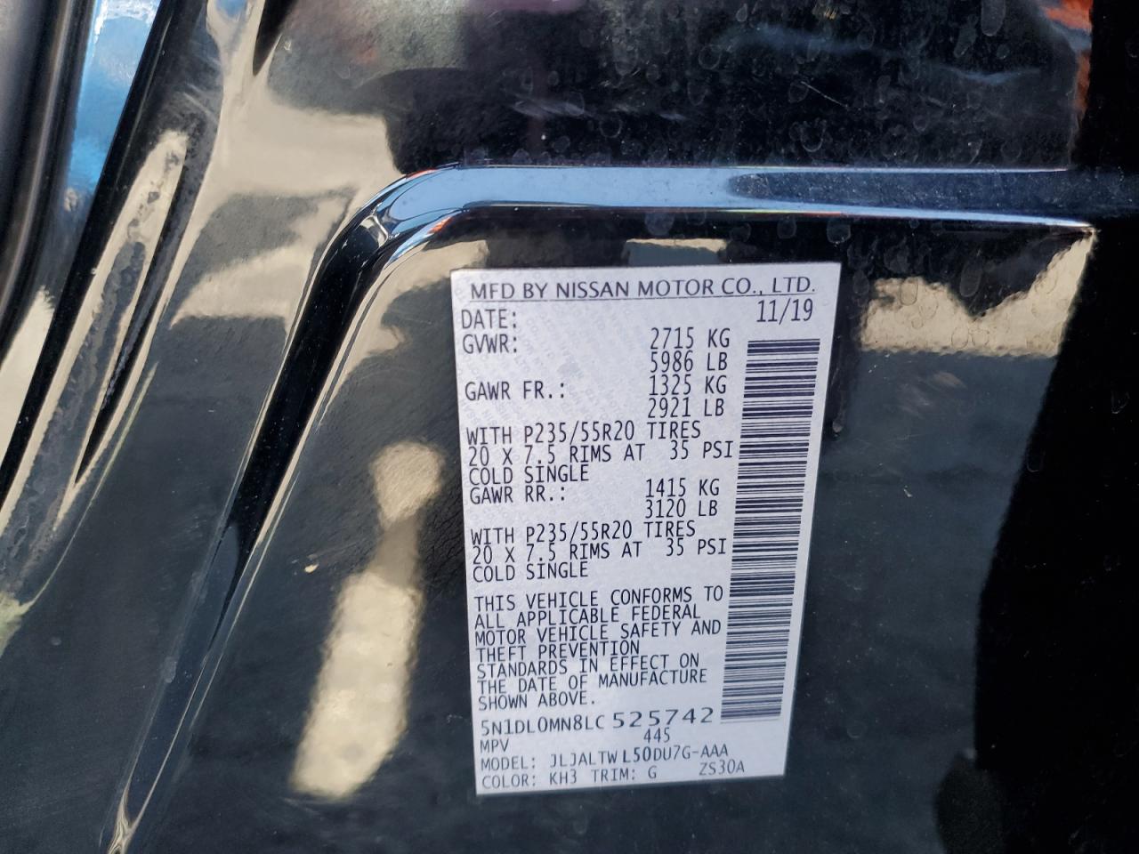 2020 Infiniti Qx60 Luxe VIN: 5N1DL0MN8LC525742 Lot: 64014925