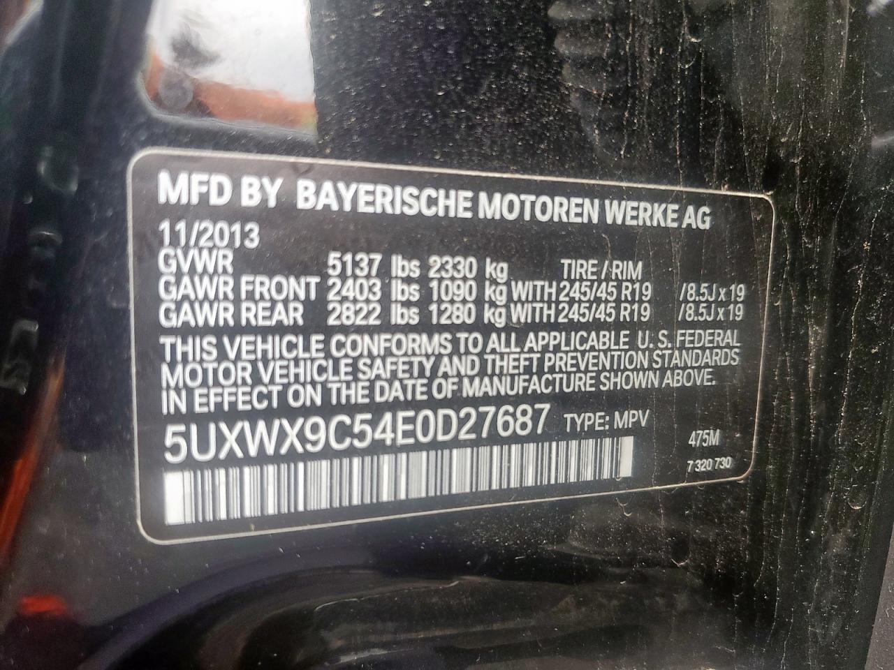 2014 BMW X3 xDrive28I VIN: 5UXWX9C54E0D27687 Lot: 63935155