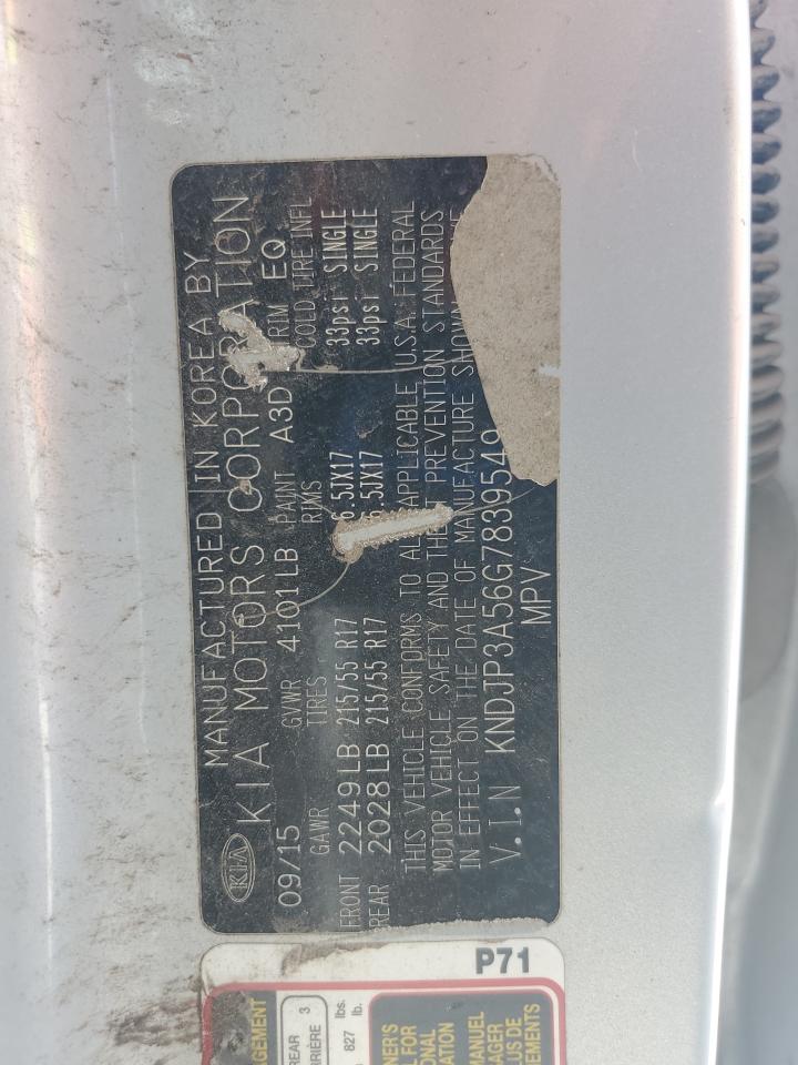 2016 Kia Soul + VIN: KNDJP3A56G7839549 Lot: 66647285