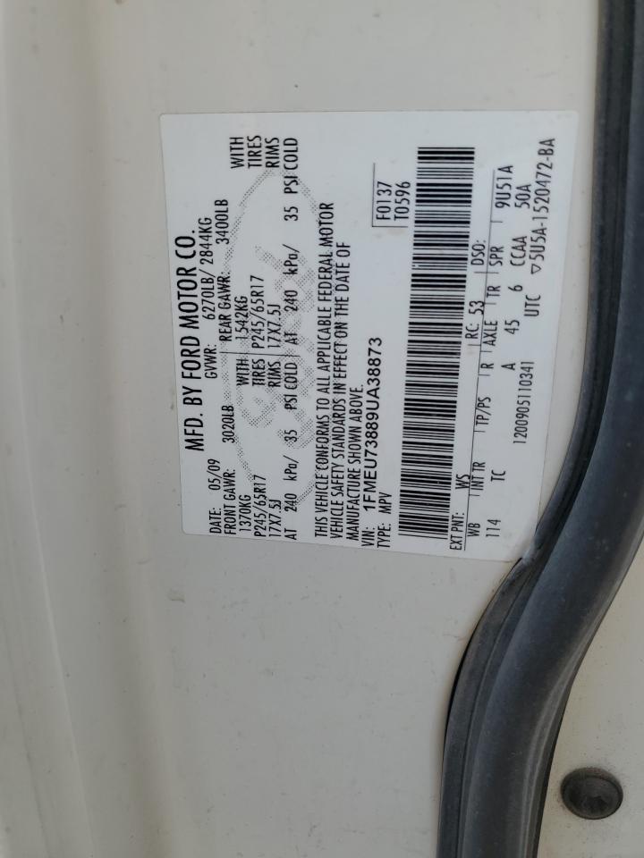 2009 Ford Explorer Xlt VIN: 1FMEU73889UA38873 Lot: 63607595