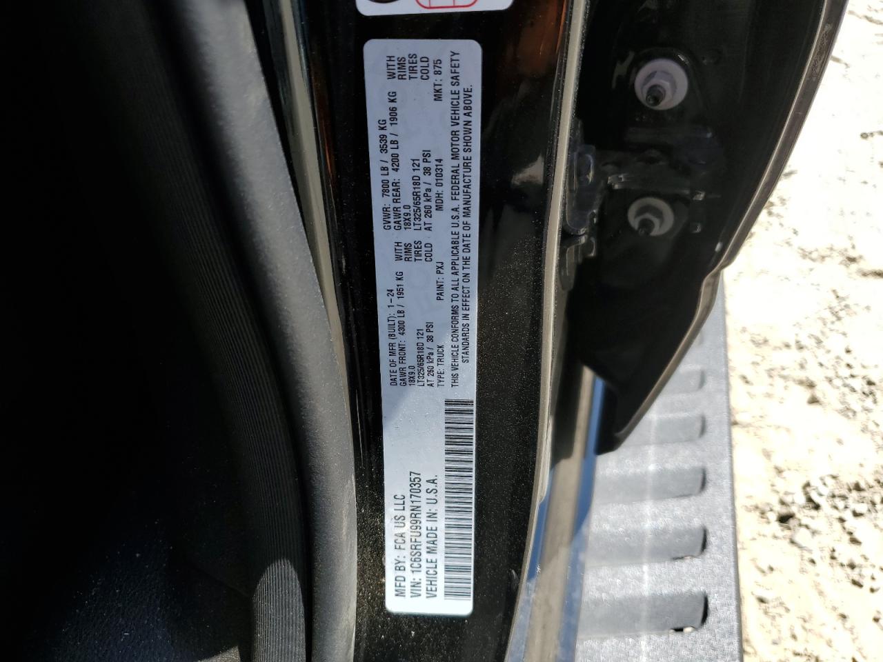 1c6srfu99rn170357 1C6SRFU99RN170357 2024 Ram 1500 Trx