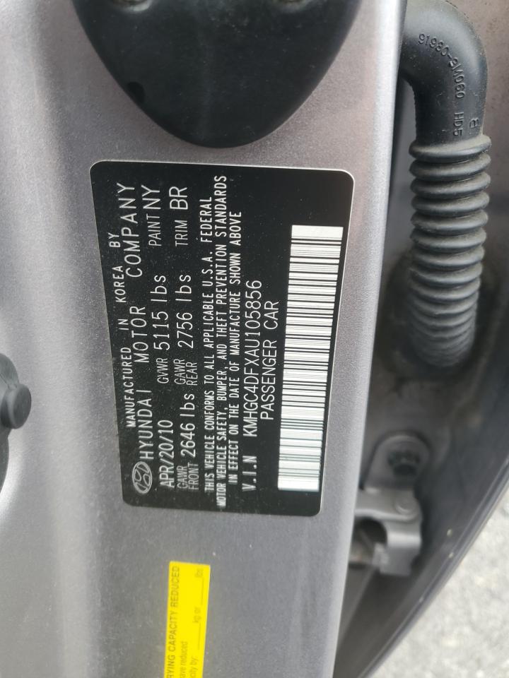 2010 Hyundai Genesis 4.6L VIN: KMHGC4DFXAU105856 Lot: 63817705