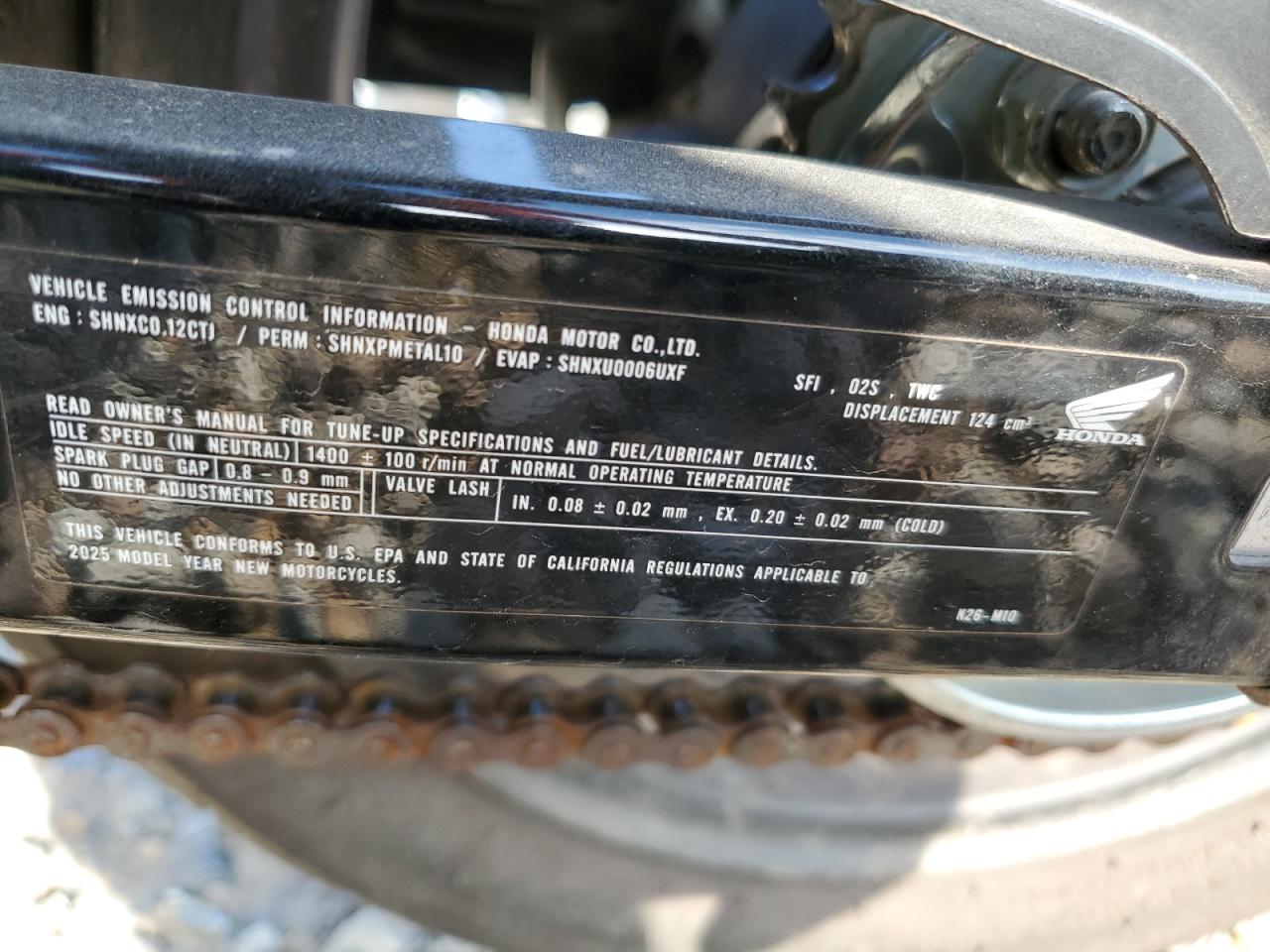 2025 Honda Grom 125 VIN: MLHJC9219S5303030 Lot: 64318155