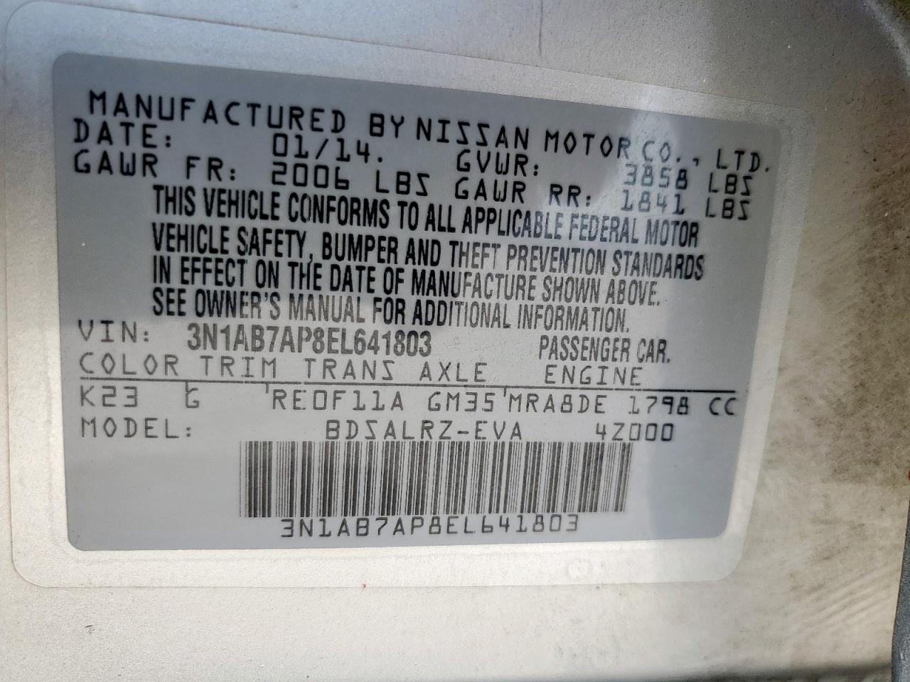 2014 Nissan Sentra S VIN: 3N1AB7AP8EL641803 Lot: 65038685