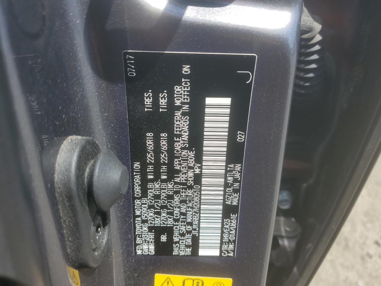 2017 Lexus Nx 200T Base VIN: JTJYARBZ7H2080510 Lot: 64825525
