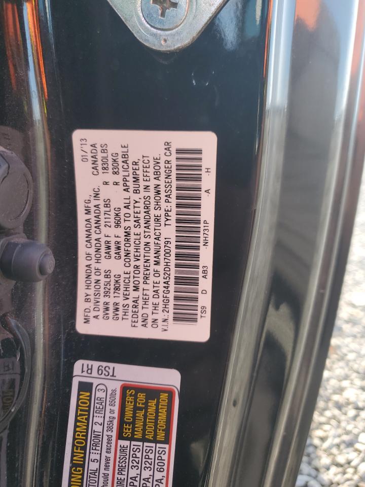 2013 Honda Civic Si VIN: 2HGFG4A52DH700791 Lot: 64883545