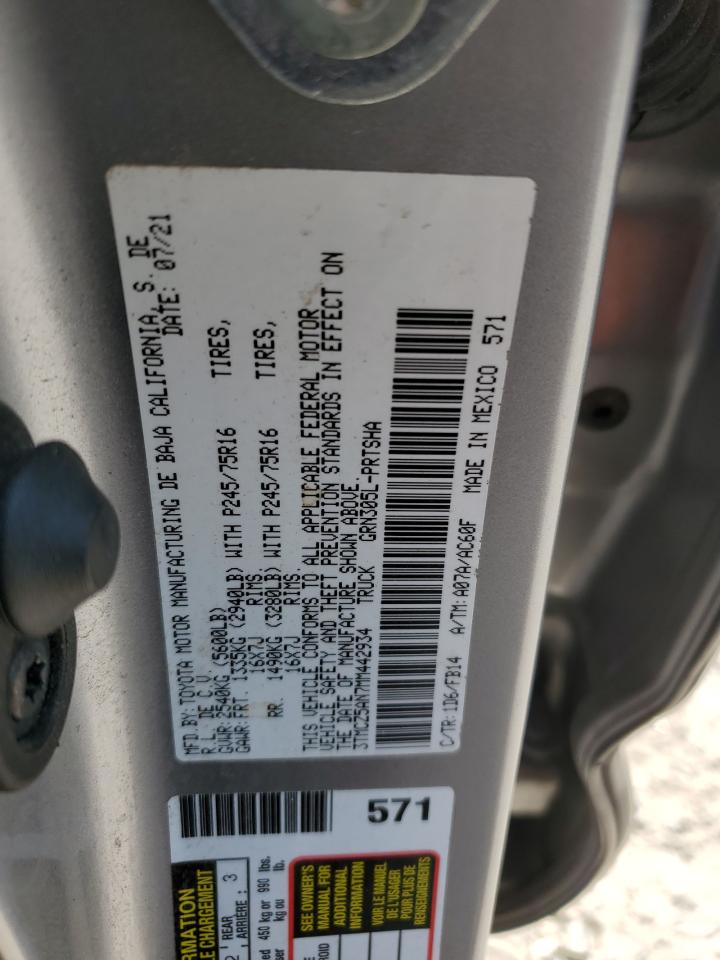 2021 Toyota Tacoma Double Cab VIN: 3TMCZ5AN7MM442934 Lot: 66176935